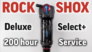 Rockshox Deluxe Select + plus shock 200 and 50 hour full service guide for beginners.  YOU can do it