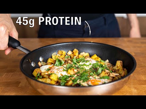 This Healthy Breakfast has 45g of Protein Potato hash