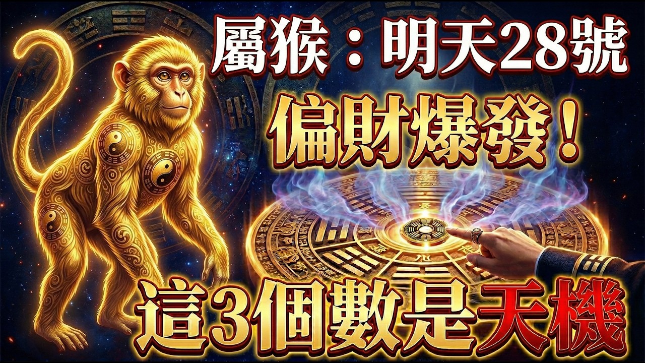 【生肖猴注意】明天28號正月十二「老鼠娶親日」，你的偏財旺，這「3個數字」要牢記！讓你財運滾滾來！#屬猴2026運勢 #2026生肖猴運勢 #正月十二 #老鼠娶親 #幸運數字 #數字能量 #招財數字