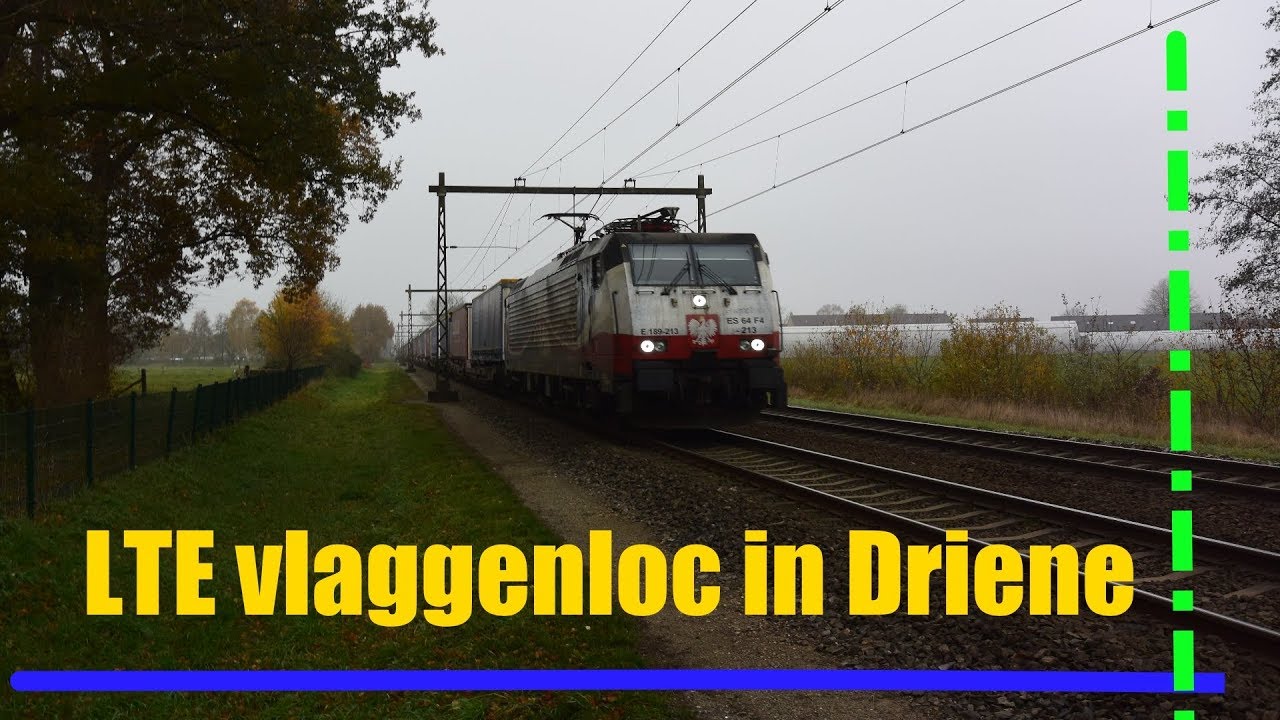 LTE 189 213 komt met volledig beladen Poznan-shuttle langs Driene