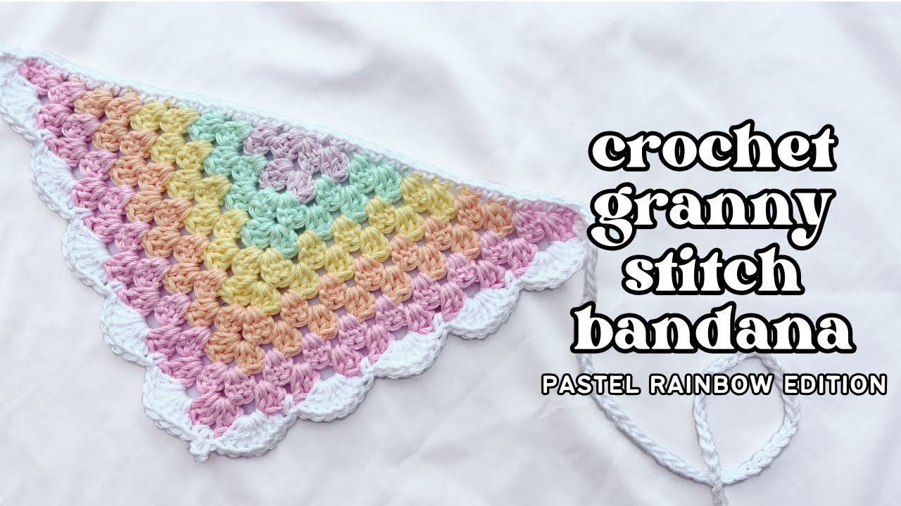 Colorful Crochet Bandanas Handmade Crochet Bandana Boho Festival Bandana Rainbow & Bi  main image 3