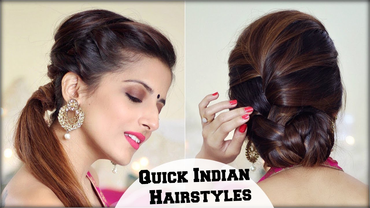 2 Elegant Indian Hairstyles With A Puff For Diwali For Medium To Long Hair Indian Wedding Occasions