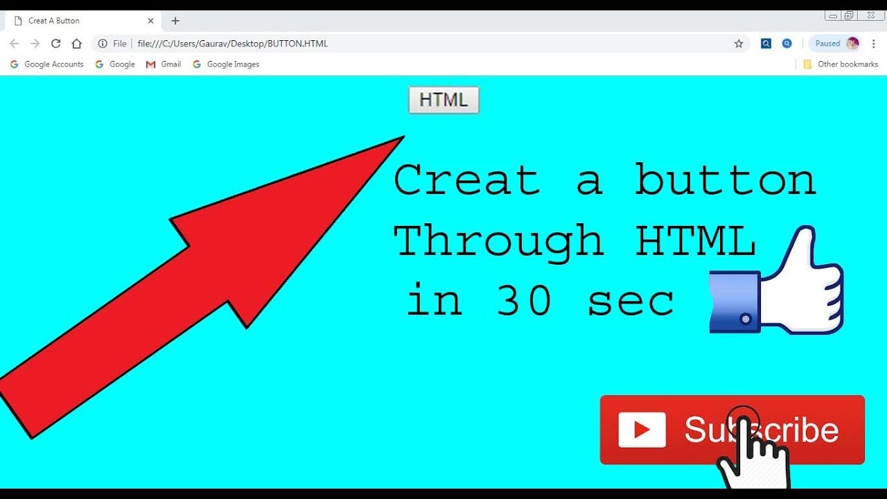 Create A Button Through HTML - YouTube