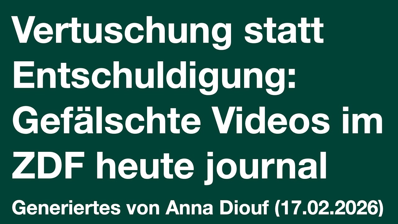 Vertuschung statt Entschuldigung: Gefälschte Videos im ZDF heute journal