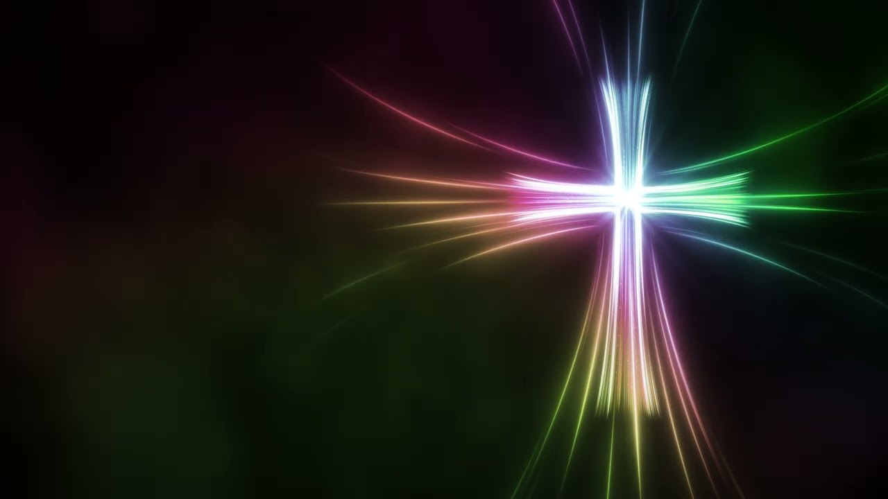 Radiant Cross Worship Background Video Loop 4K | Dynamic Light Trails for Lyrics