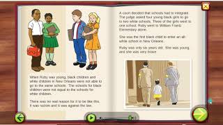 RUBY BRIDGES BIOGRAPHY story read along aloud English easy audiobooks kids ESL phonics Starfall
