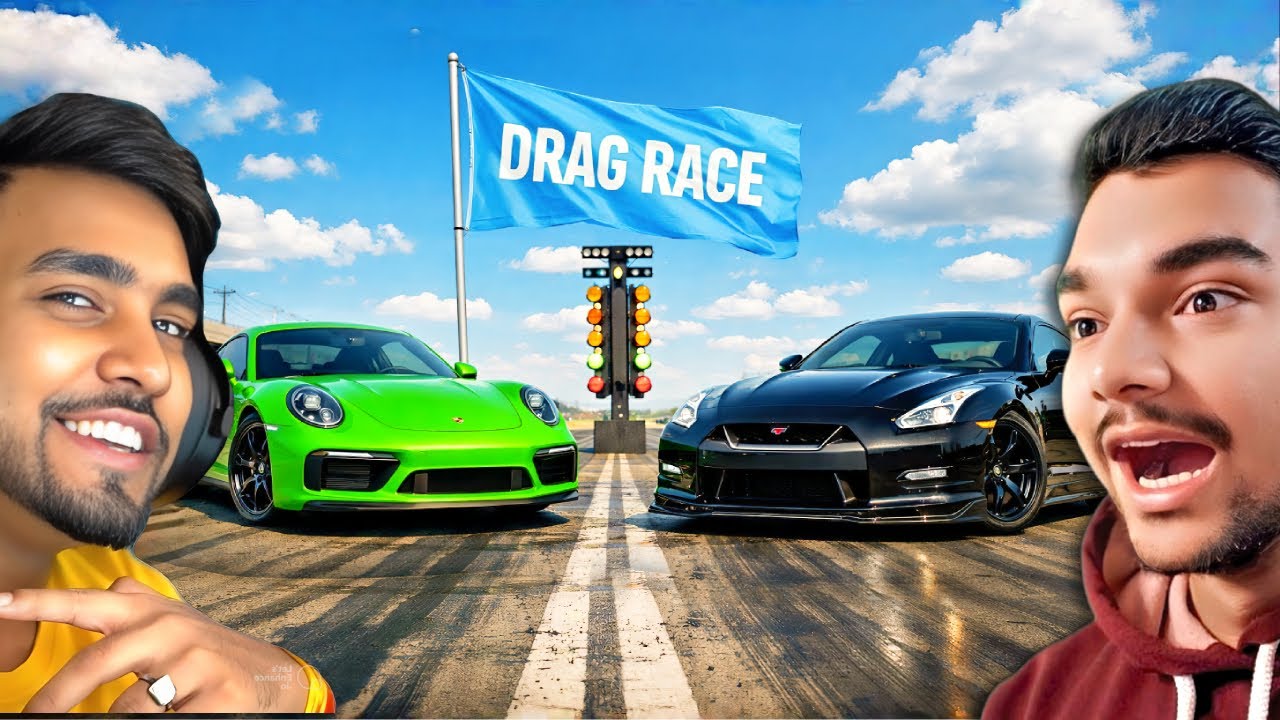 My Nissan GT-R vs Techno Gamerz Porsche 911 🔥 | Who Wins the Drag Race?