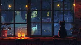 Rainy Night Lofi with rain sounds and gentle thunderstorms for a calm evening