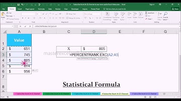 PERCENTRANK.EXC Statistical Function with Example in MS Office Excel 2016