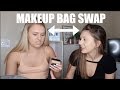 SWAPPING MAKEUP BAGS WITH MY 16 YEAR OLD SISTER!!