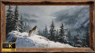 Winter Wolf Mountain Screensaver for Samsung Frame TV 2 Hour 4K  Scenic Wilderness TV Art screenshot 4