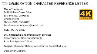 How To Write Immigration Character Reference Letter with Sample and Explanation | Writing Tutorials
