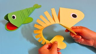 Como Hacer un PEZ DE PAPEL que SE MUEVE - Papiroflexia muy facil para niños