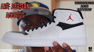AIR JORDAN ACCESS- WHITE/GYM RED AND BLACK(UNBOXING, REVIEW AND ON FEET) -  YouTube