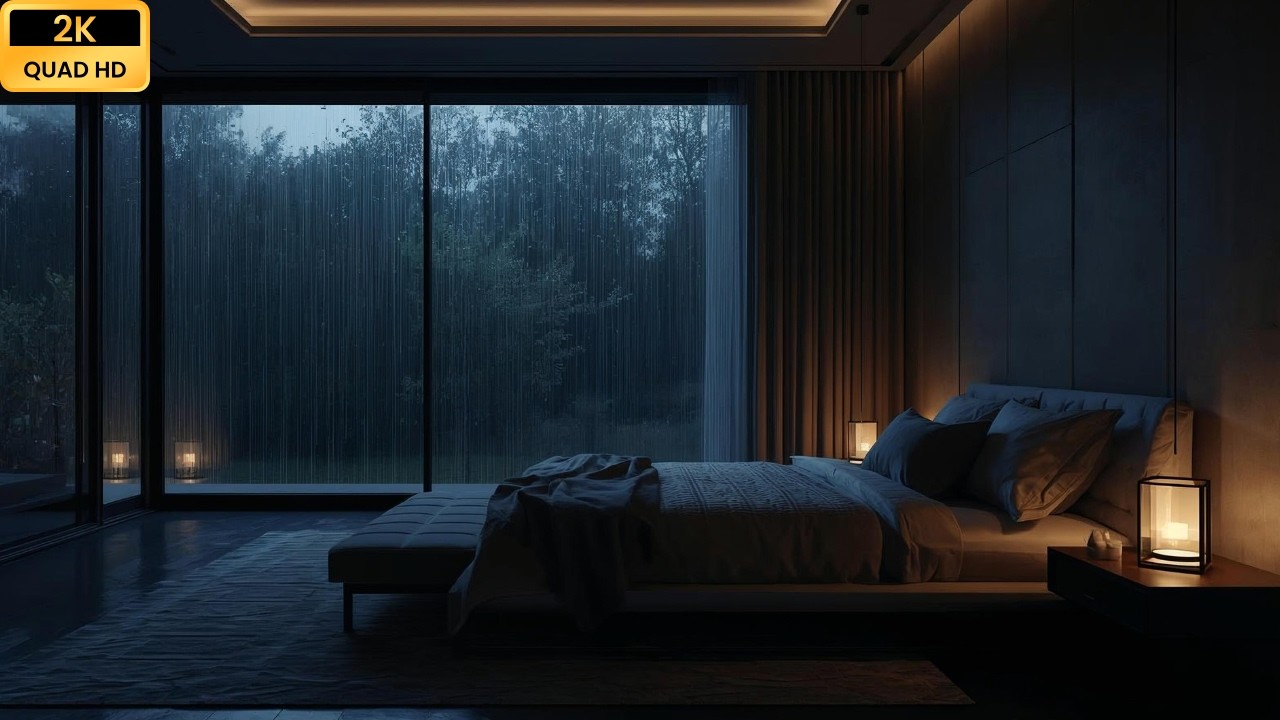 Rain Against the Window in a Neon Cyberpunk Bedroom 🌆 Deep Sleep