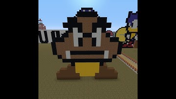 Minecraft Pixel Art: Super Mario Bros Goomba #Minecraft #PixelArt #SuperMario