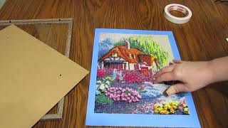 Framing a diamond painting   Easy and Inexpensive!