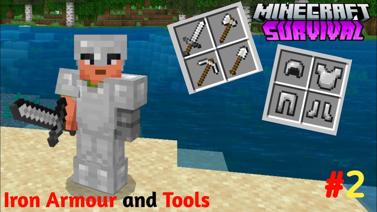 I made iron Armour and Tools in my Minecraft Survival World 2 l Ep-2 ...