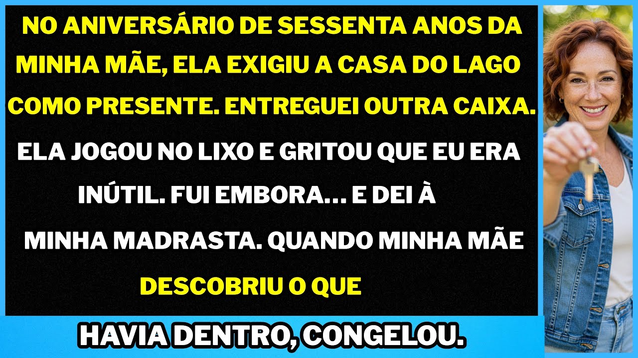 Minha mãe exigiu a casa do lago. Entreguei outro presente. Ela riu… e jogou no lixo sem abrir.