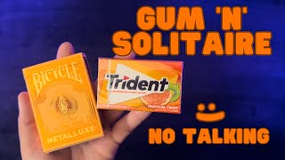ASMR Gum Chewing n Mouth Sounds No Talking ~ ASMR Solitaire 396