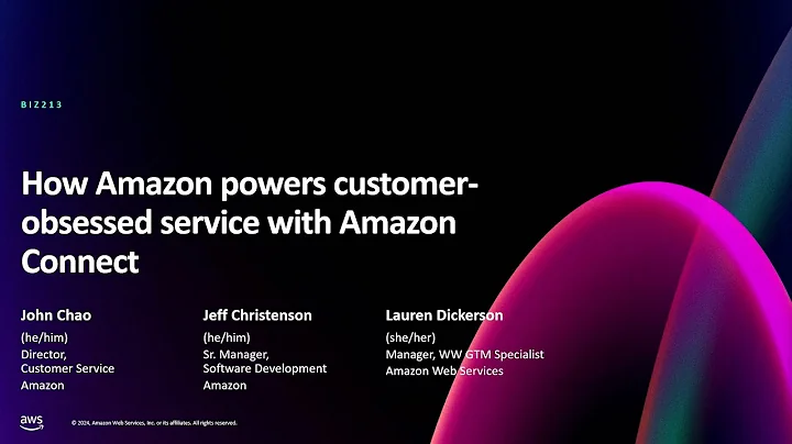 AWS re:Invent 2024 - How Amazon.com powers customer-obsessed service with Amazon Connect (BIZ213)