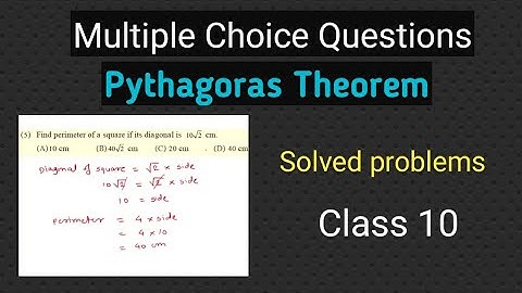MCQ -Multiple choice Questions- Pythagoras theorem Class 10/maths part 2/maharashtra state board/ssc