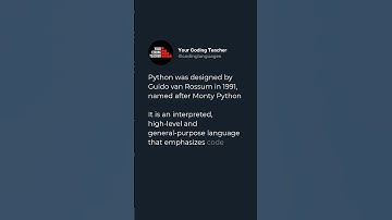 Python was designed by Guido van Rossum in 1991, named after Monty Python  It is an interpreted, ...