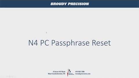 N4 PC Passphrase Reset