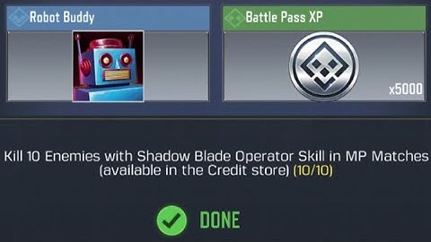 Call Of Duty Mobile Kill 10 Enemies with Shadow Blade Operator Skill in MP Matches Task Complete