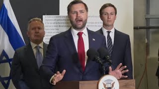 J D Vance, Jared Kushner & Steve Witkoff holds Press Conference in Israel.