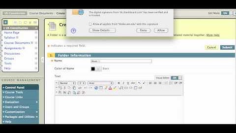 Blackboard 9: Creating Folders