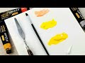 Acrylic painting for beginners | Yellow clouds and cherry blossoms|  Art challenge # 97