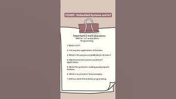 CS3691 - Embedded Systems and IoT All Important 2 Mark Questions | 2-MARKS THAT MATTER!