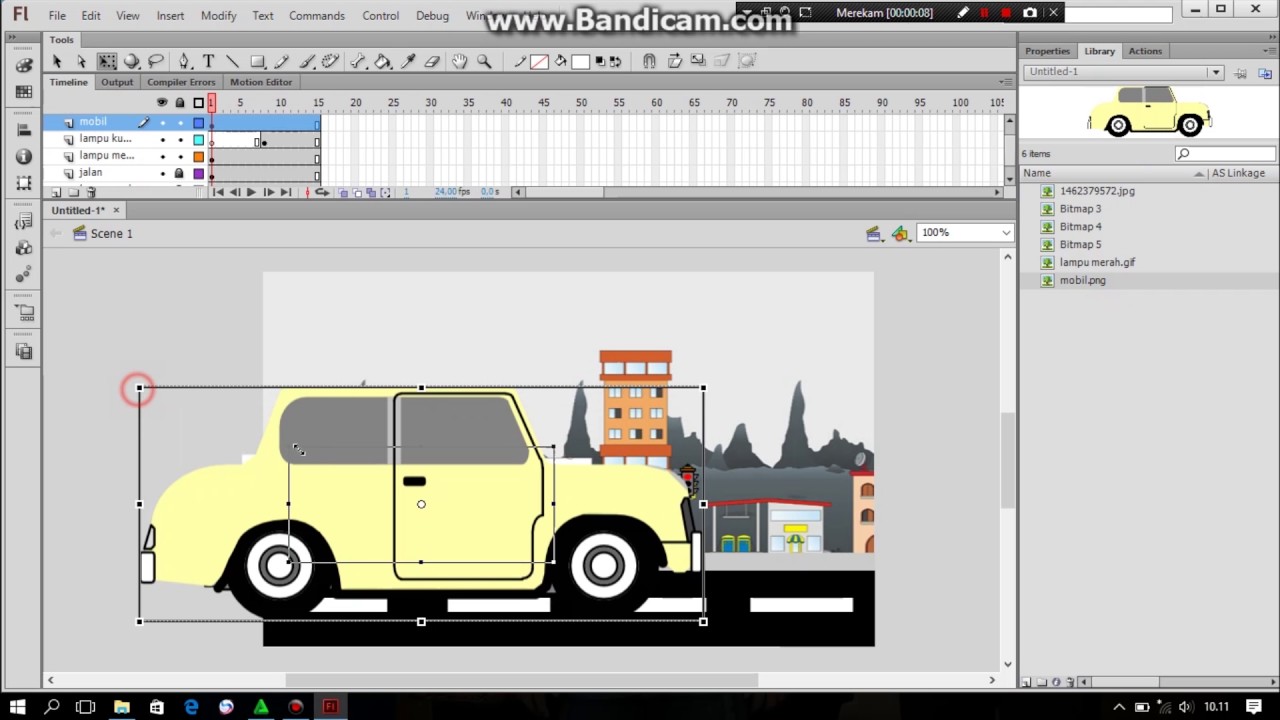 tutorial membuat animasi lalu lintas di adobe flash cs6 - YouTube