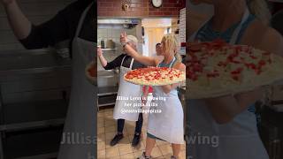 Jillisa Lynn showing her pizza skills @eastvillagepizza   Love is love #eastvillagepizza #pizza