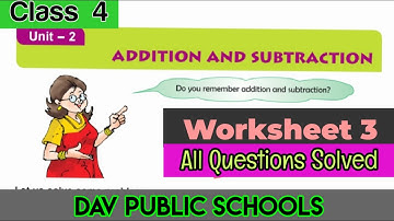 DAV class 4 maths chapter 2 worksheet 3 - all questions