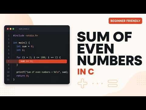 C Program to Find Sum of Even Numbers Using For Loop