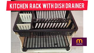 kitchen rack with dish drainer from meesho unboxing