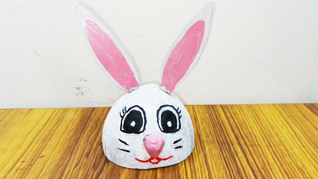 Coconut shell craft ideas | Rabbit craft | waste material craft ideas | wealth from waste