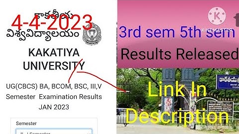 ku 3rd sem 5th sem exams results released 2023/ku 3rd sem 5th sem Results Released Today 2023/see //