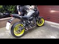 Black Widow Exhaust 200mm without DB Kiler - Yamaha MT07 (short test)