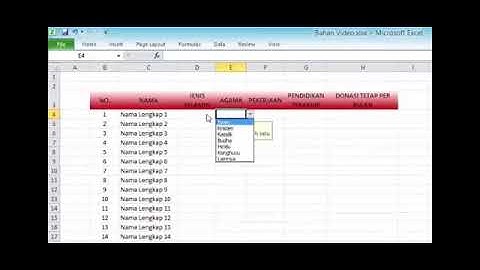 Cara mudah membuat menu Dropdown pada Ms Excel