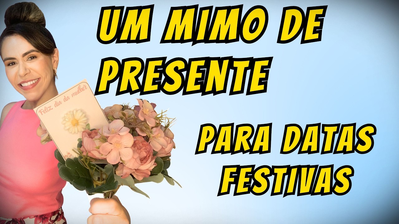 Cartão com Vela em Formato de Flor Presente Criativo para o Dia das Mulheres (e Outras Datas)