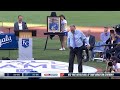 Ned Yost throws out the first pitch