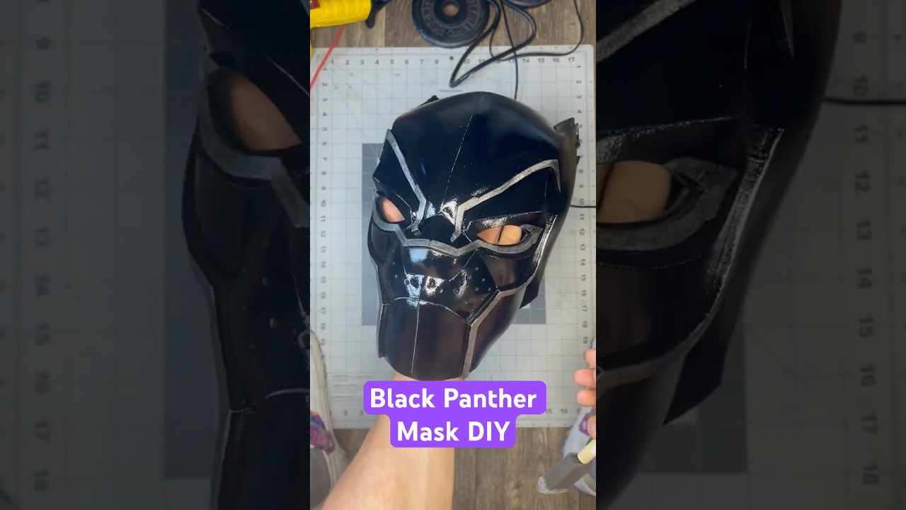 Crafting a Black Panther mask from foam! Watch the process! #BlackPanther #Cosplay #FoamCraft