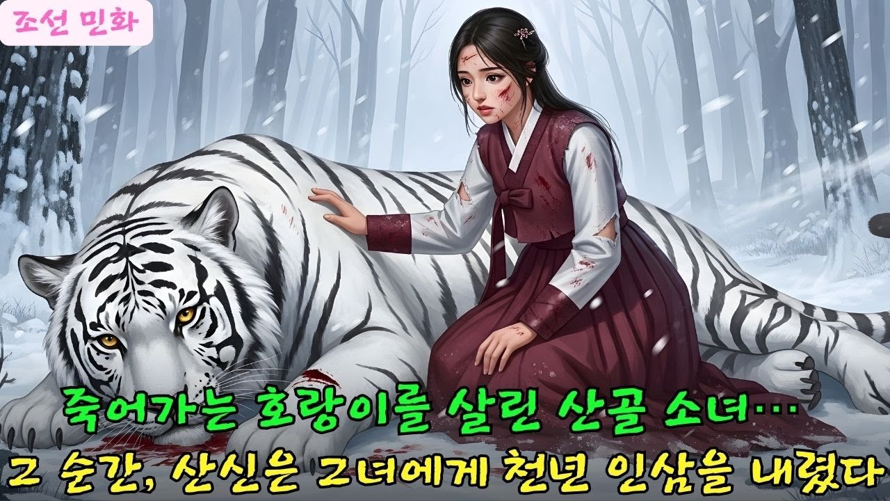 산골 소녀가 죽어가던 호랑이를 구한 순간… 산신은 그녀에게 천년 인삼을 내렸다