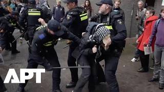 Chaos Outside Dutch Parliament as Police Confront Gaza Flotilla Protesters | APT