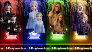 Wednesday addams- Elsa(letitgo)- Megan m3gan - Emma mayers Song Tileshopedmrush Gameplay