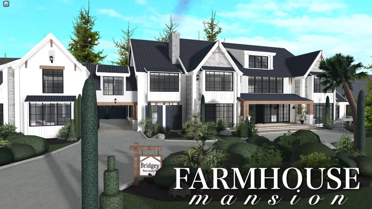 Giant Farmhouse Mansion Bloxburg Speedbuild YouTube