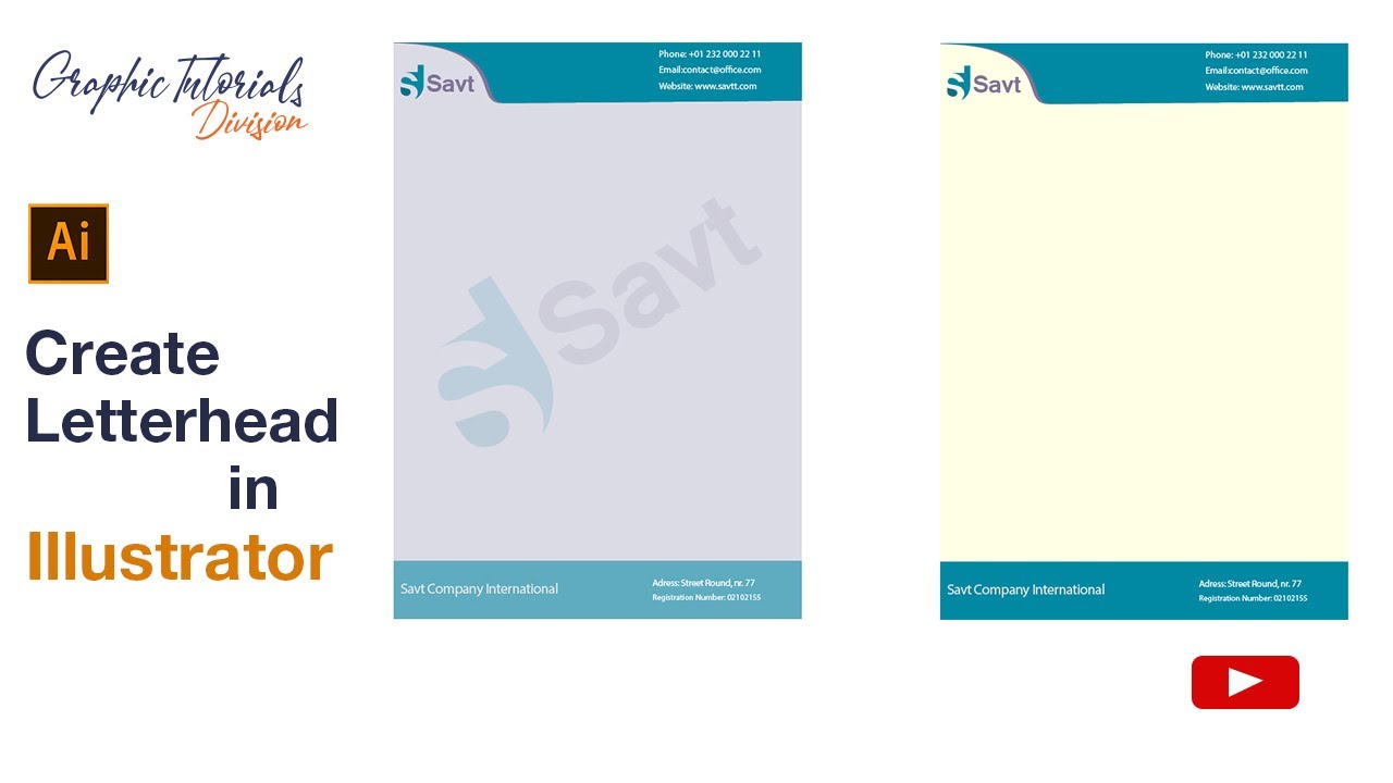 How to create Letterhead in Adobe Illustrator YouTube